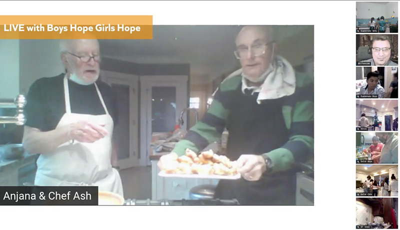John Ash cooking and instructing on the live John Ash cooking and instructing on the live