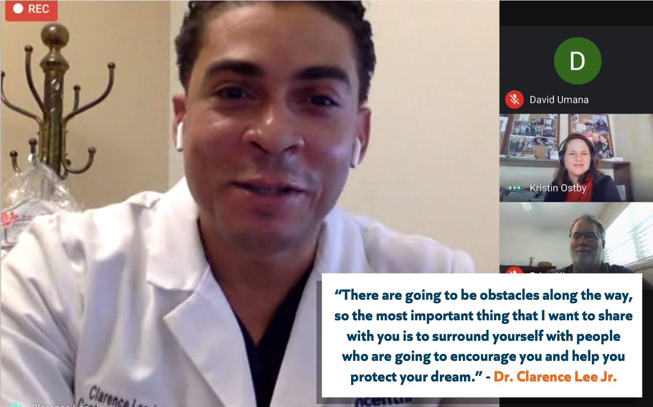 Dr. Clarence Lee Jr. discussing the course with leaders and other coaches of the All In program