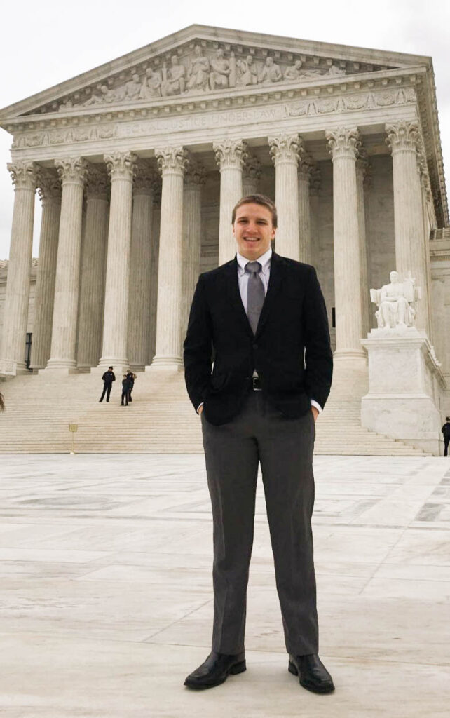 James on the steps of the Supreme Court during a trip to Ohio State James on the steps of the Supreme Court during a trip to Ohio State