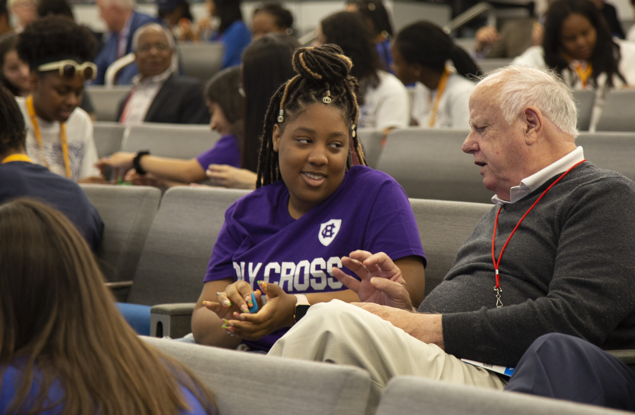 Father Paul with scholar at Collegiate Prep 2019 Father Paul with scholar at Collegiate Prep 2019