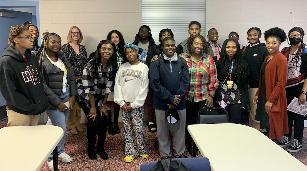 group shot with Rebecca Limbaugh Group at SAY Play Detroit during programming hours